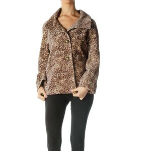 NWT Talbots Brown Animal Print Jacket